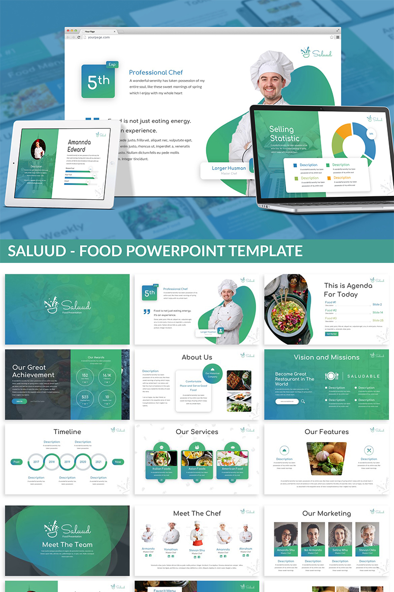 Saluud - Food PowerPoint template