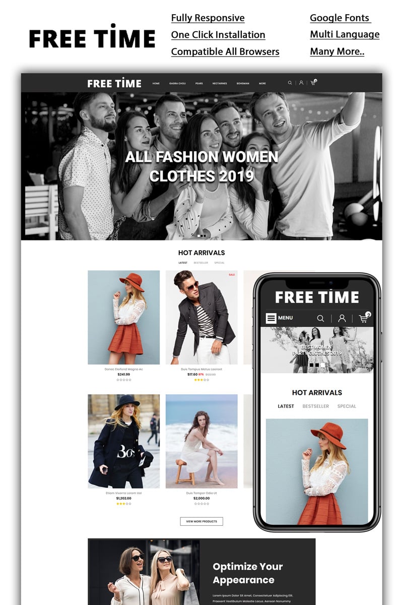 Freetime - Fashion Store OpenCart Template