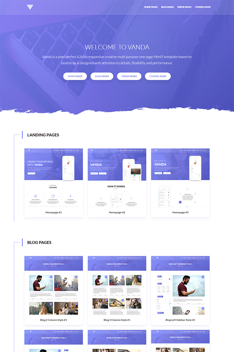 Vanda - One & Other Pages Landing Page Template