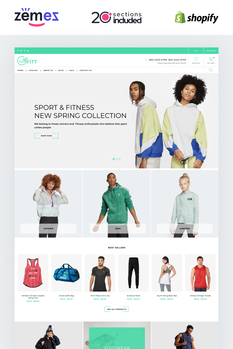 Fitt - Fitness Online Website Template Shopify Theme