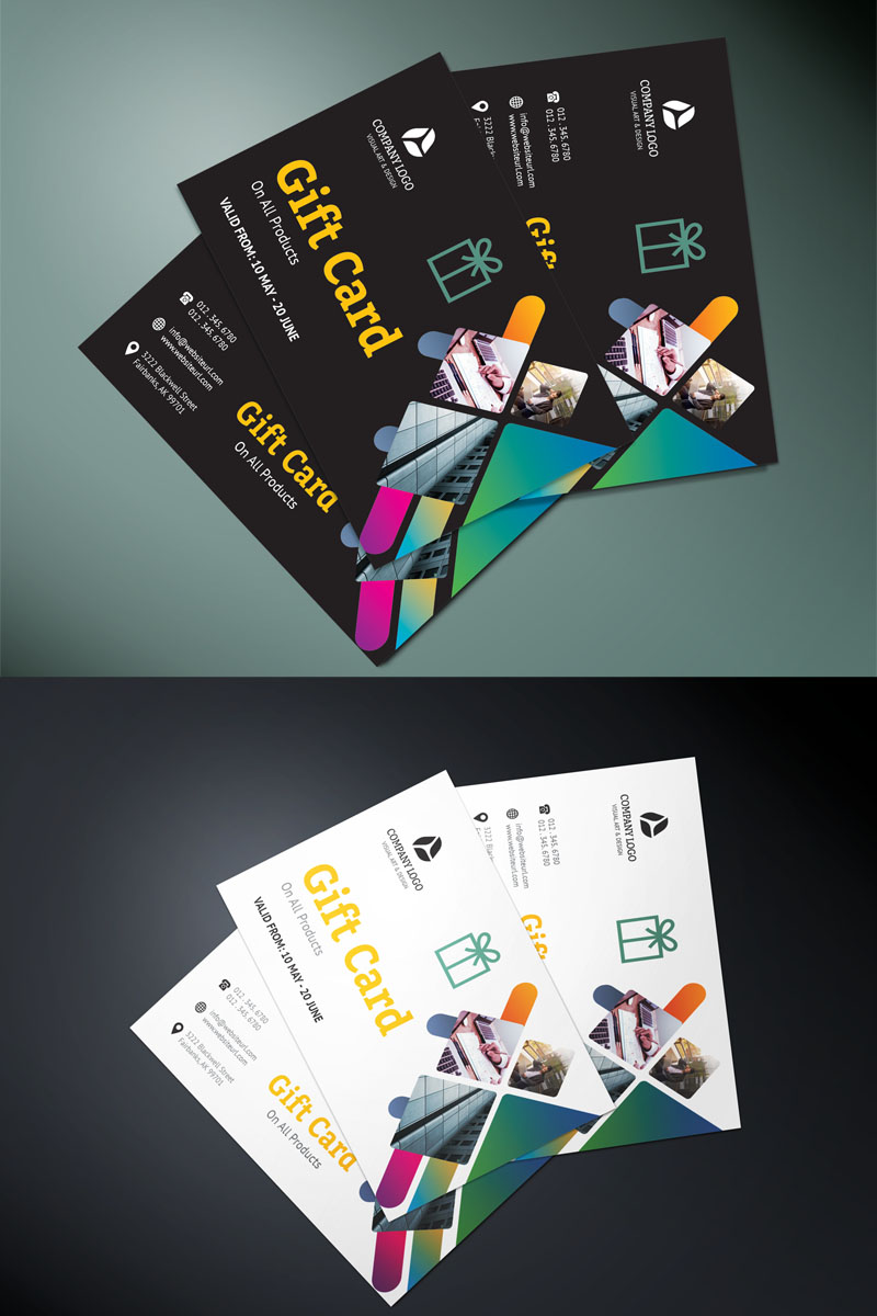 Dark Color Gift Card - Corporate Identity Template