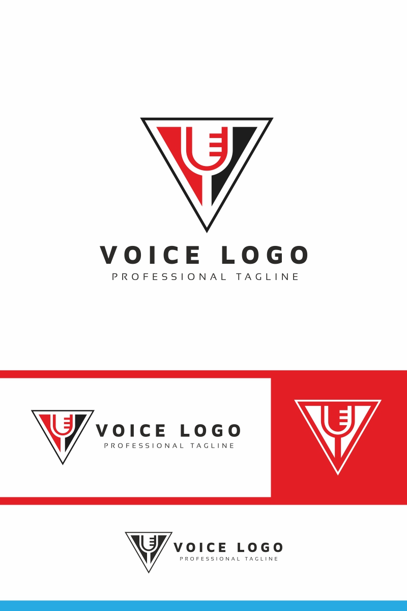 Voice V Letter Logo Template