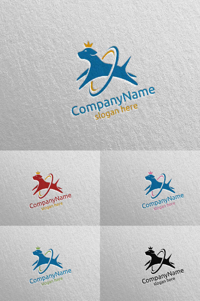 Dog for Pet Shop, Veterinary, or Dog Lover Concept 8 Logo Template