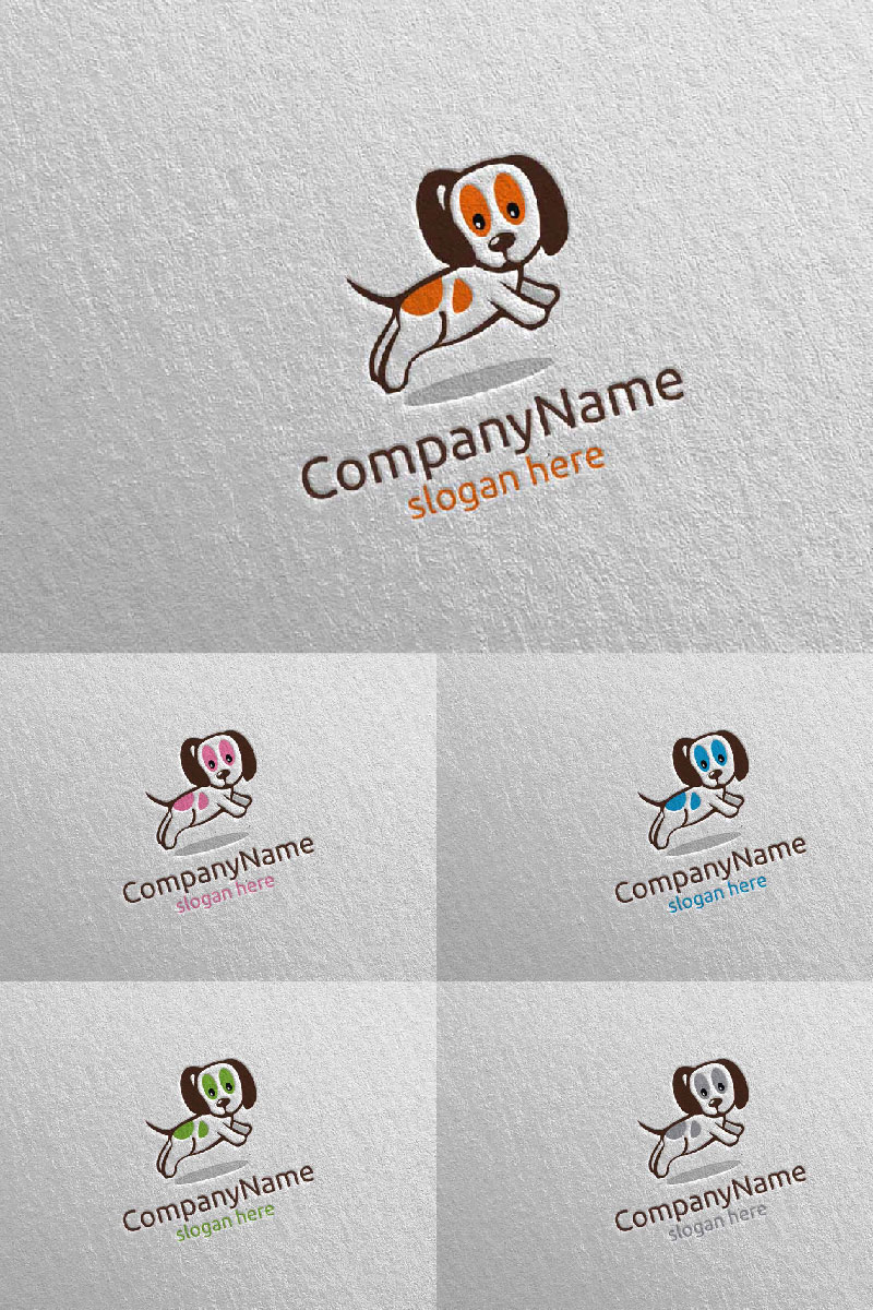 Dog for Pet Shop, Veterinary, or Dog Lover Concept 6 Logo Template