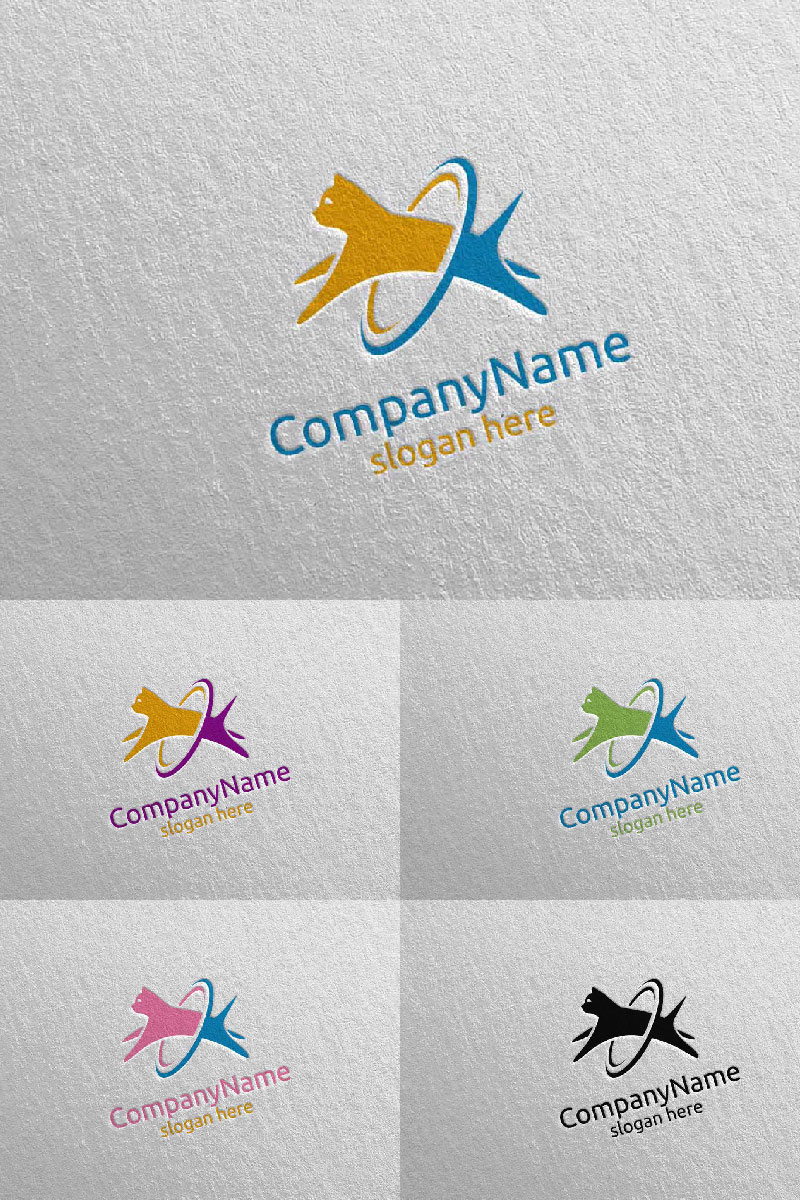 Cat for Pet Shop, Veterinary, or Cat Lover Concept 7 Logo Template
