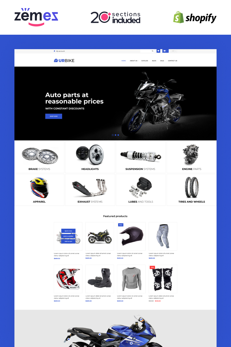 Urbike -  Bikes Online Store Template Shopify Theme