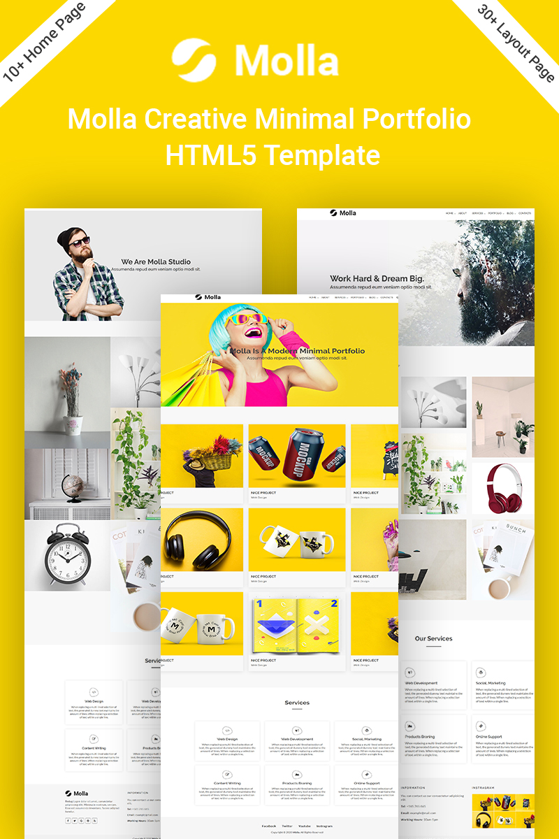 Molla Creative Minimal Portfolio HTML5 Website Template