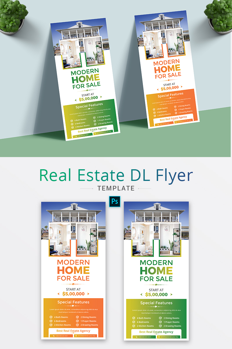 Real Estate DL PSD Flyer - Corporate Identity Template