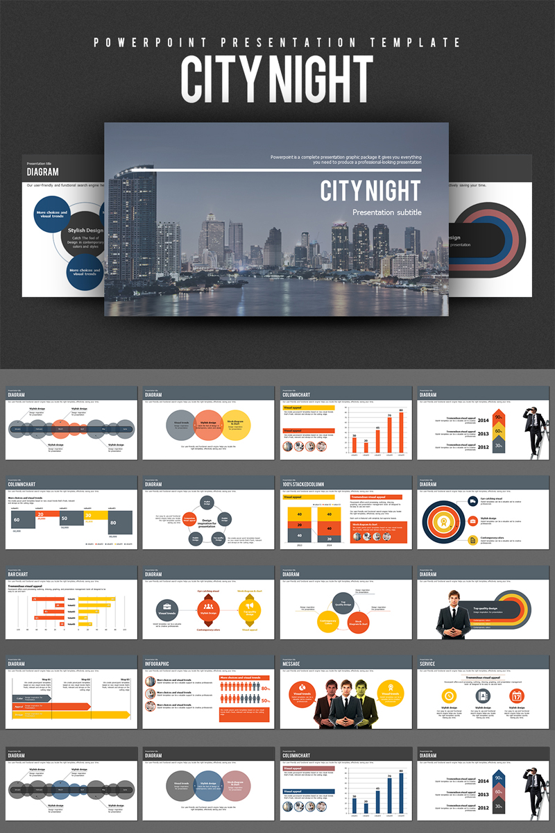 City Night PowerPoint template