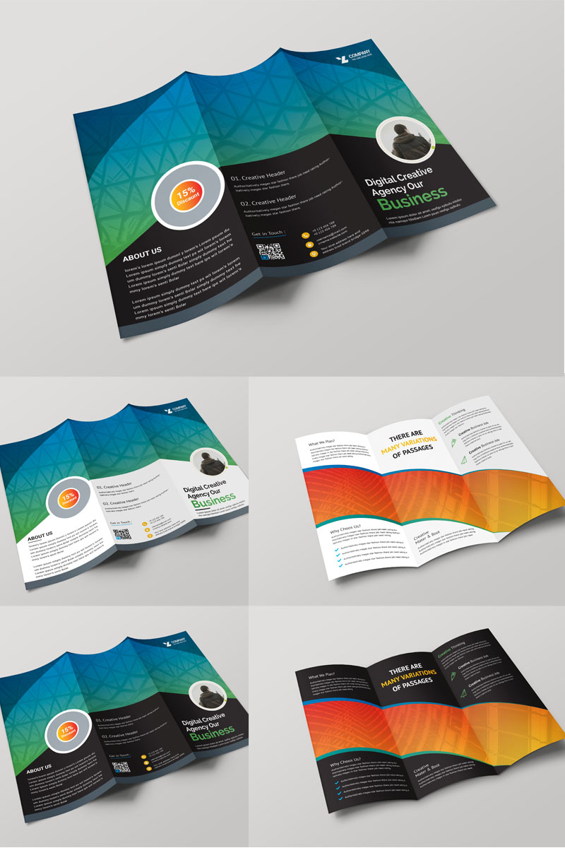 Green Color Tri-Fold Brochure - Corporate Identity Template