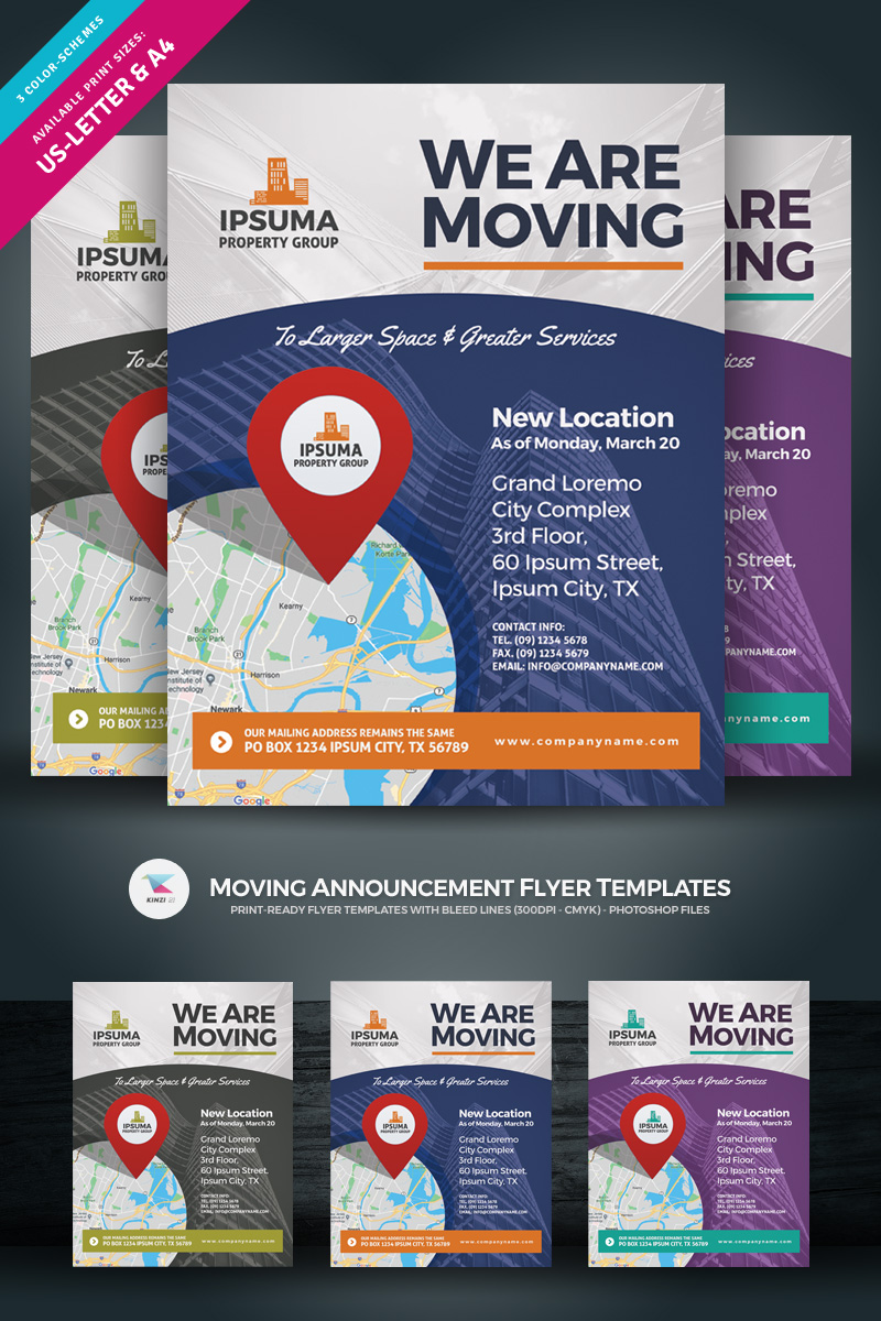 Moving Announcement Flyer - Corporate Identity Template