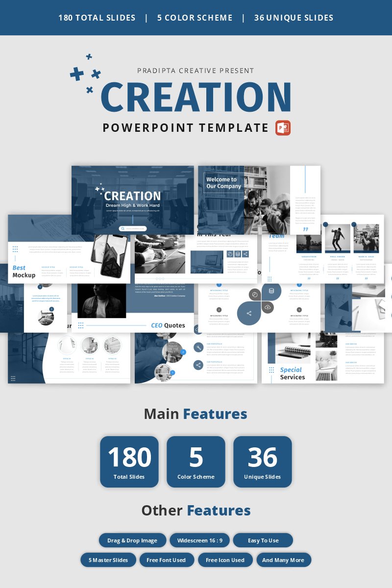 Creation - Creative & Elegant Business PowerPointTemplate PowerPoint template