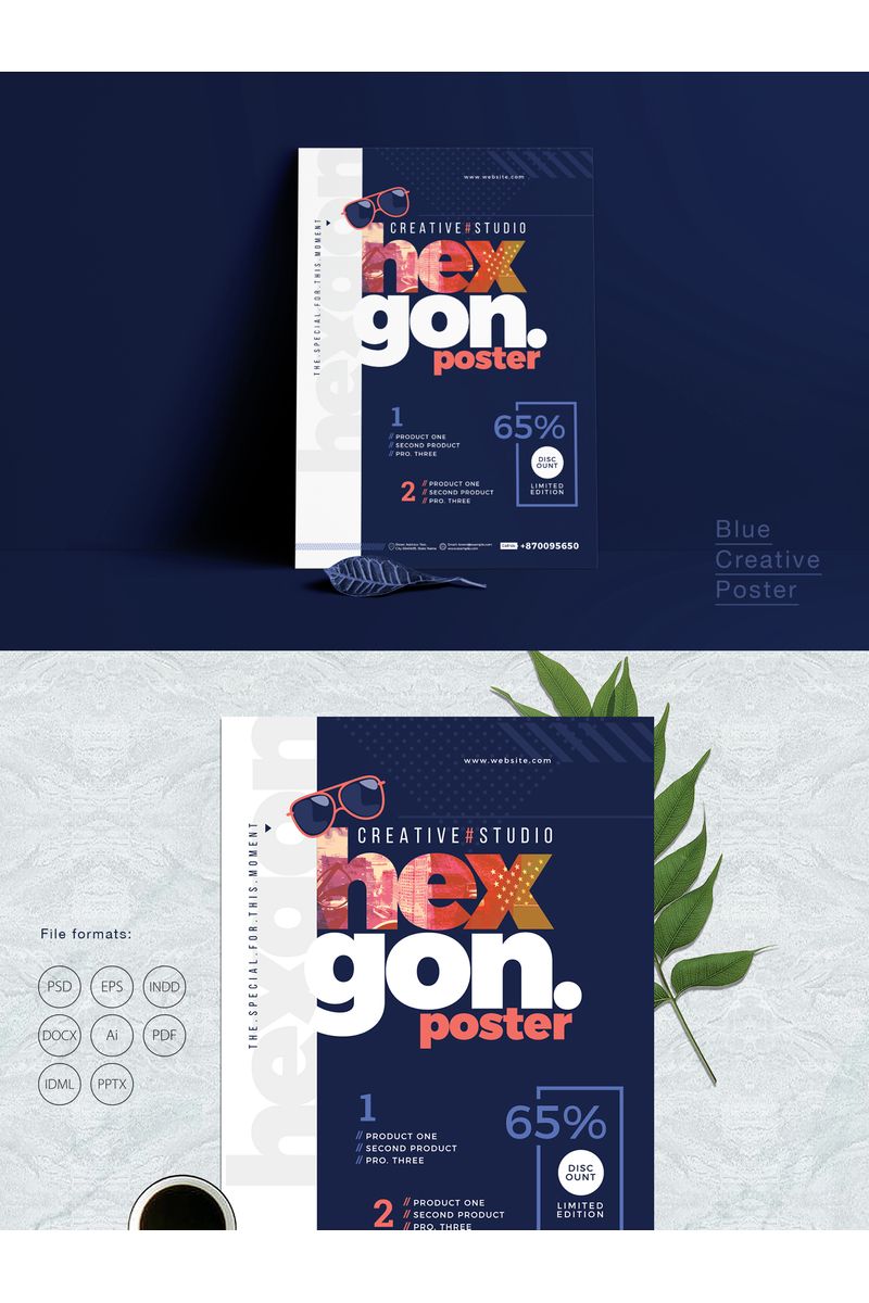 Creative Navy Blue Event Poster / Flyer - Corporate Identity Template