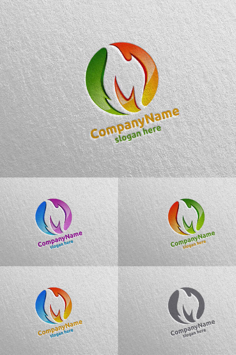 3D Fire Flame Element  Design 7 Logo Template