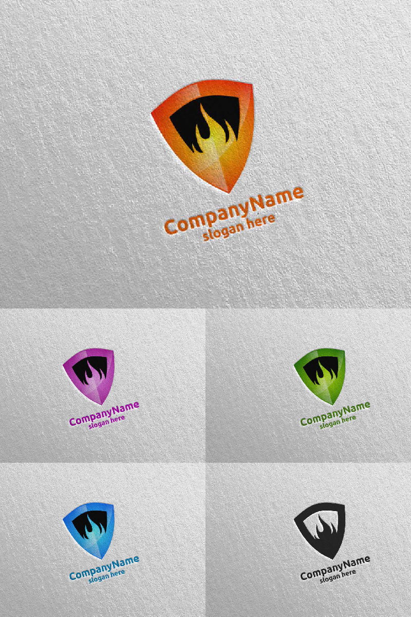 3D Fire Flame Element  Design 8 Logo Template