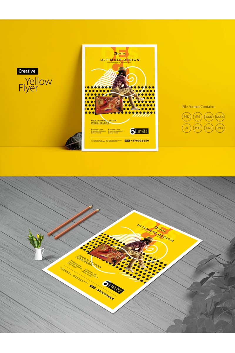 Minimal & Creative Yellow Flyer - Corporate Identity Template