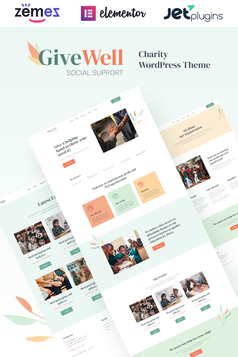GiveWell - Donation Non-profit Website WordPress Theme