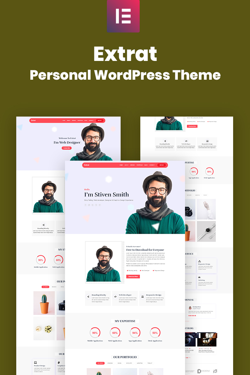 Extrat - Personal Portfolio Responsive WordPress Theme