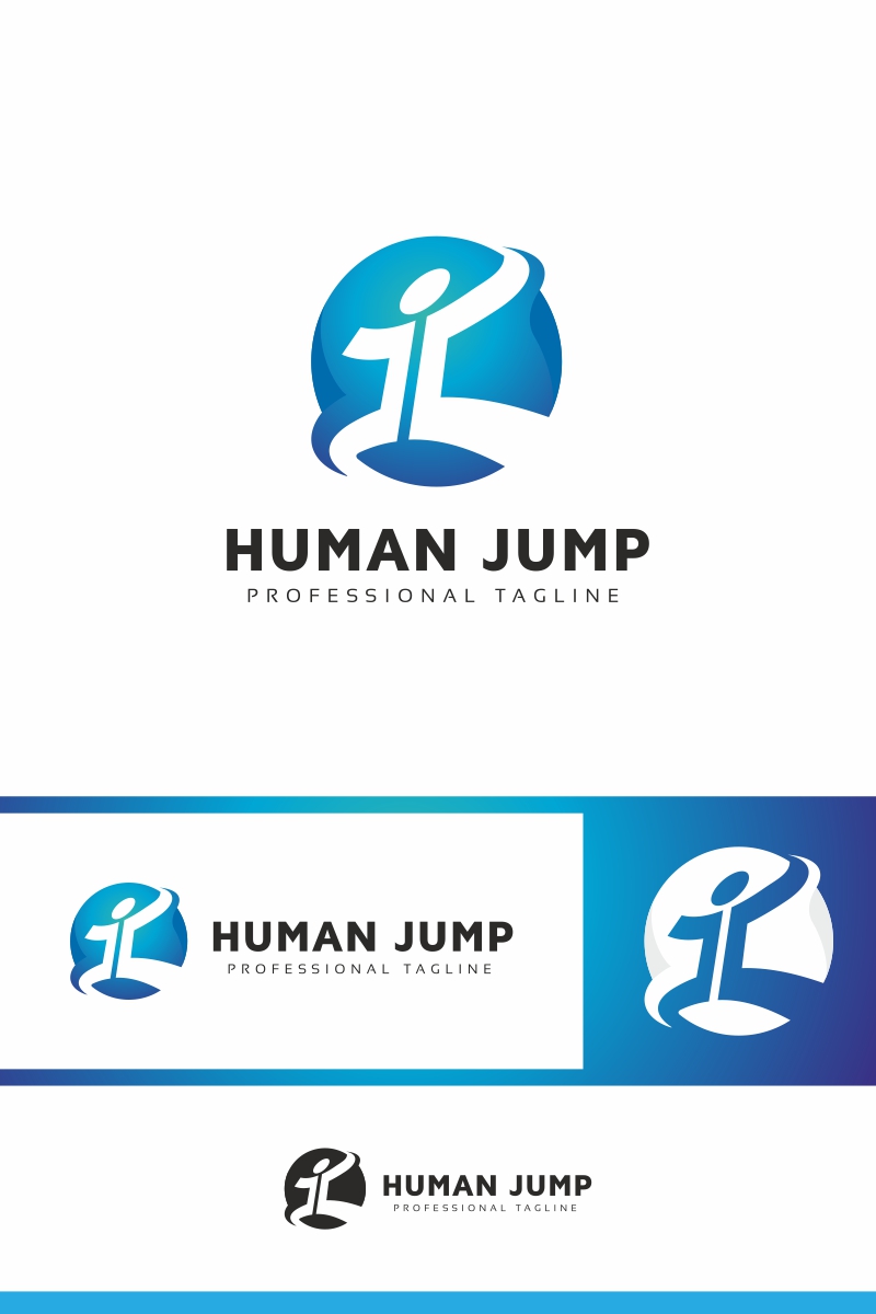 Human Jump Logo Template
