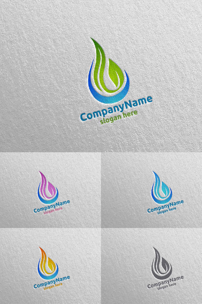 Water Drop and Cleaning Design Logo Template
