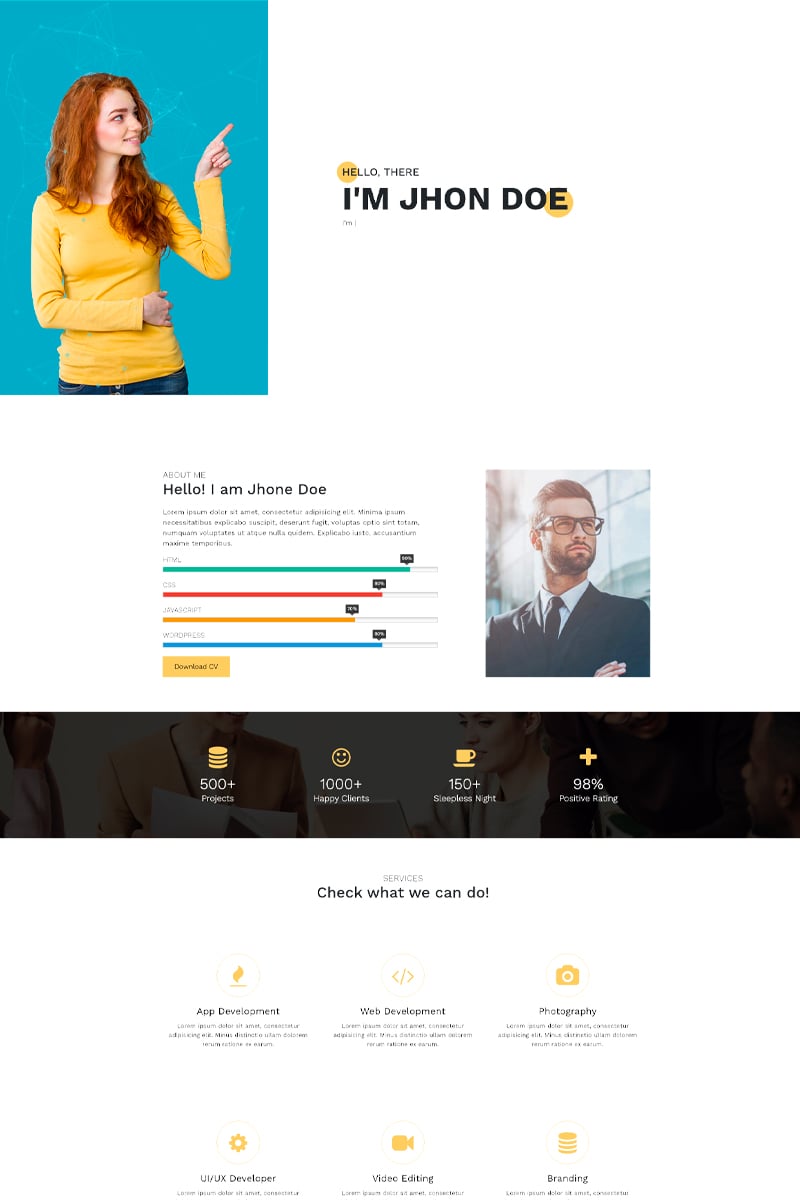 Perso - Responsive HTML5 Personal Portfolio Landing Page Template