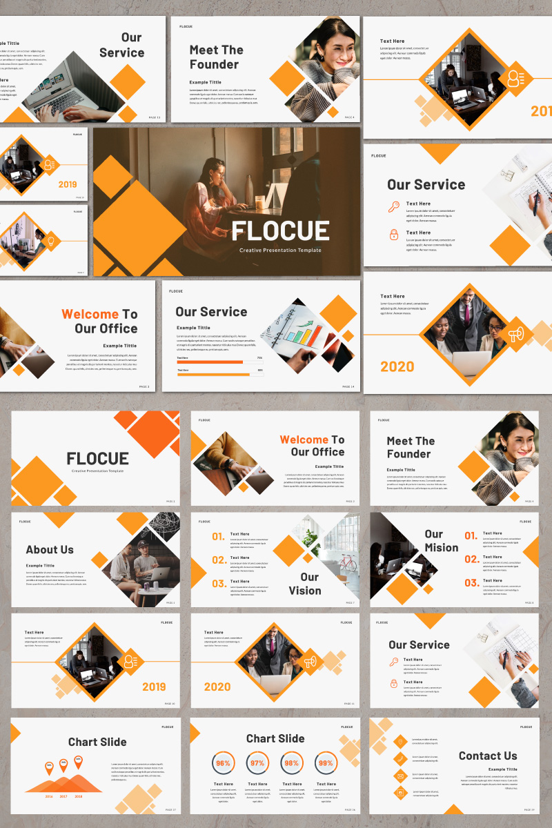 Flocue Presentation PowerPoint template