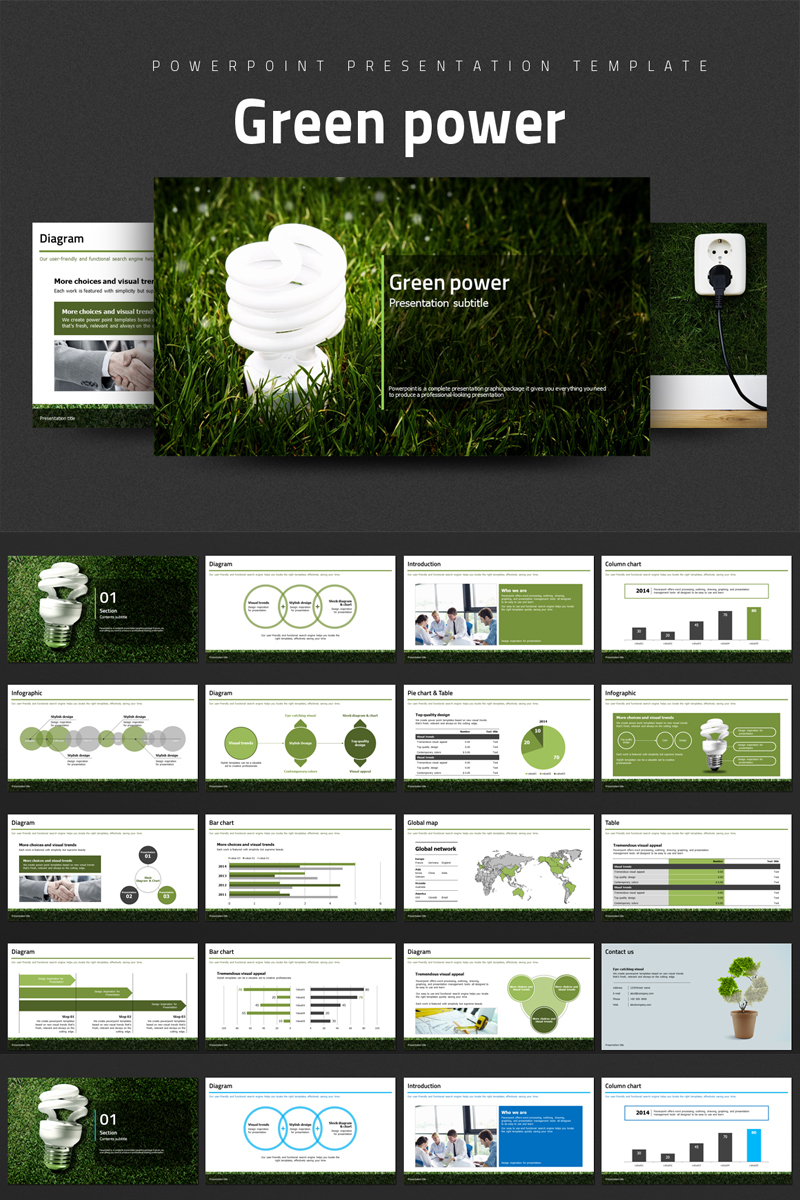 Green Power PowerPoint template