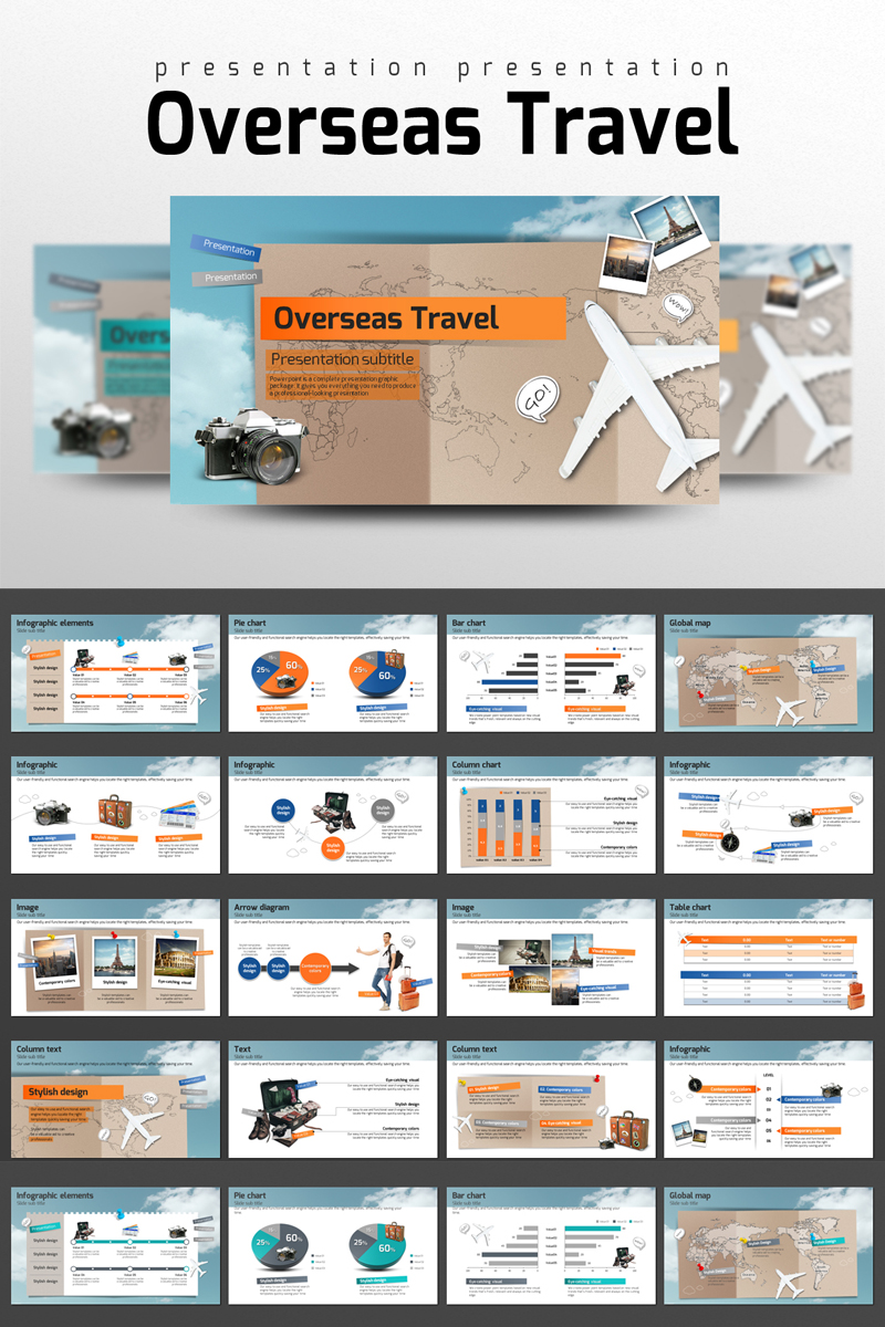 Overseas Travel PowerPoint template