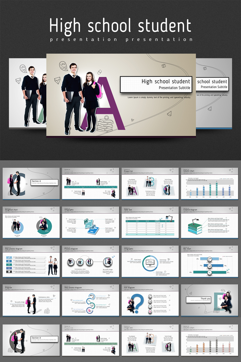 High school student PowerPoint template