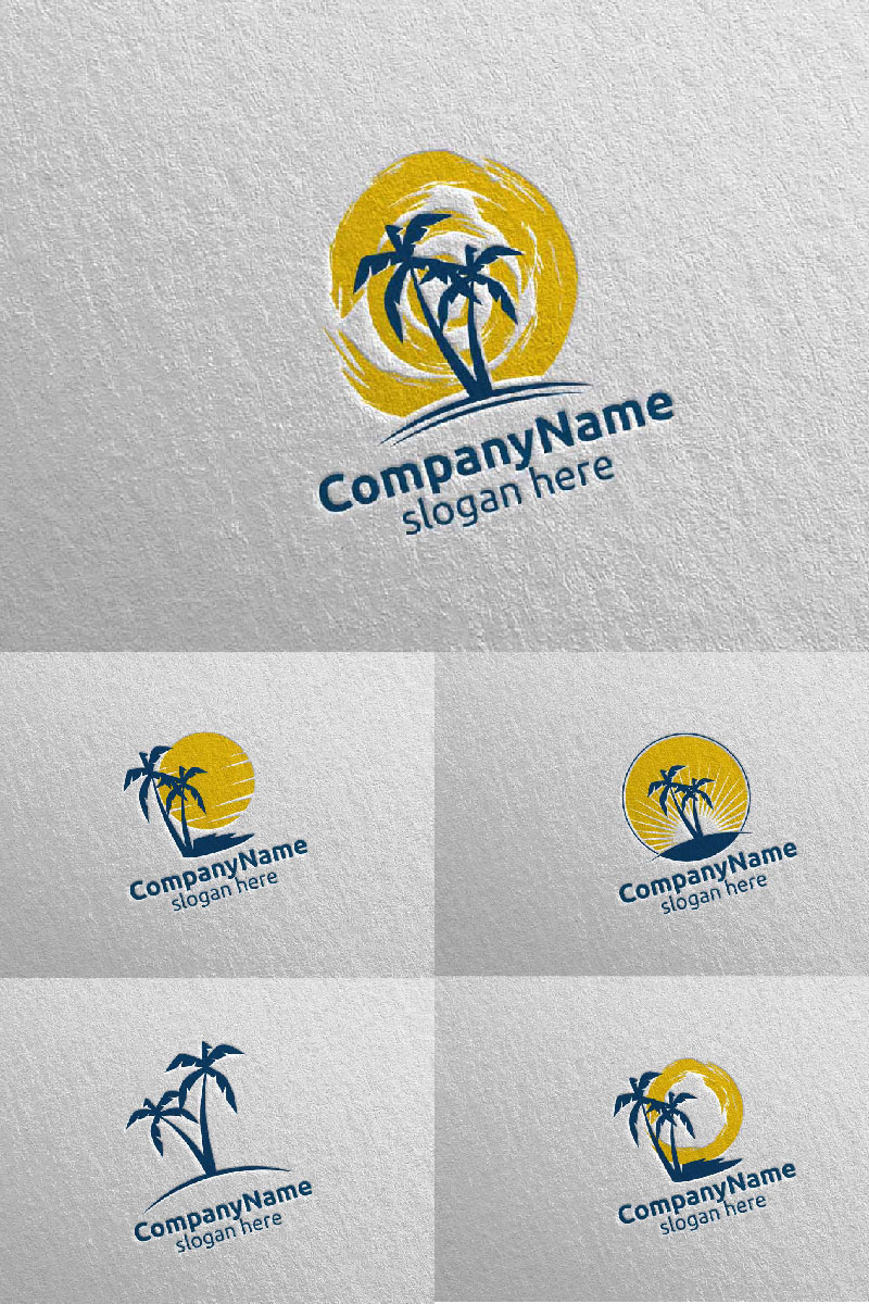 Travel and Tourism for Hotel and Vacation Illustration 2 Logo Template