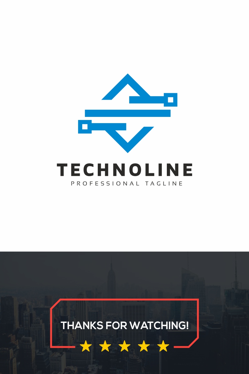 Square Tech Line Logo Template