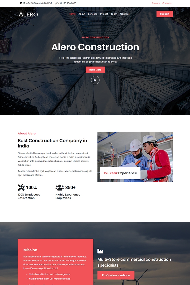 Alero - Construction & Industry HTML5 Bootstrap Landing Page Template