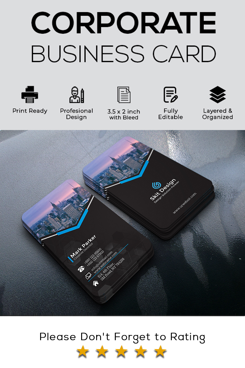 Blackish Business Card - Corporate Identity Template