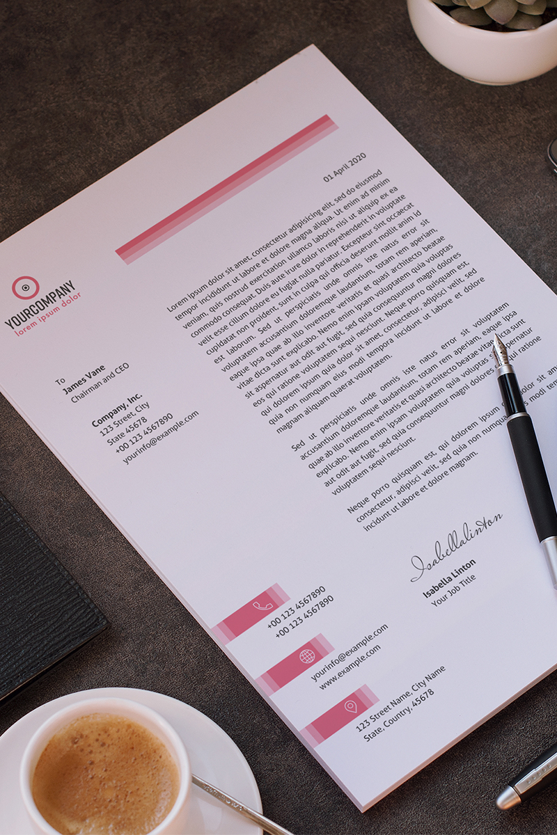 Letterhead Layout with Colorful Accents - Corporate Identity Template