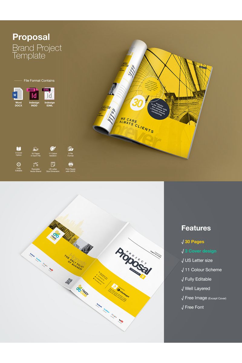 Live Preview (Full with 3 cover designs) - Corporate Identity Template