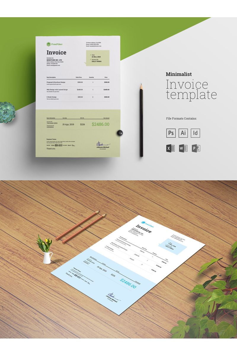 Minimalist Excel Invoice - Corporate Identity Template