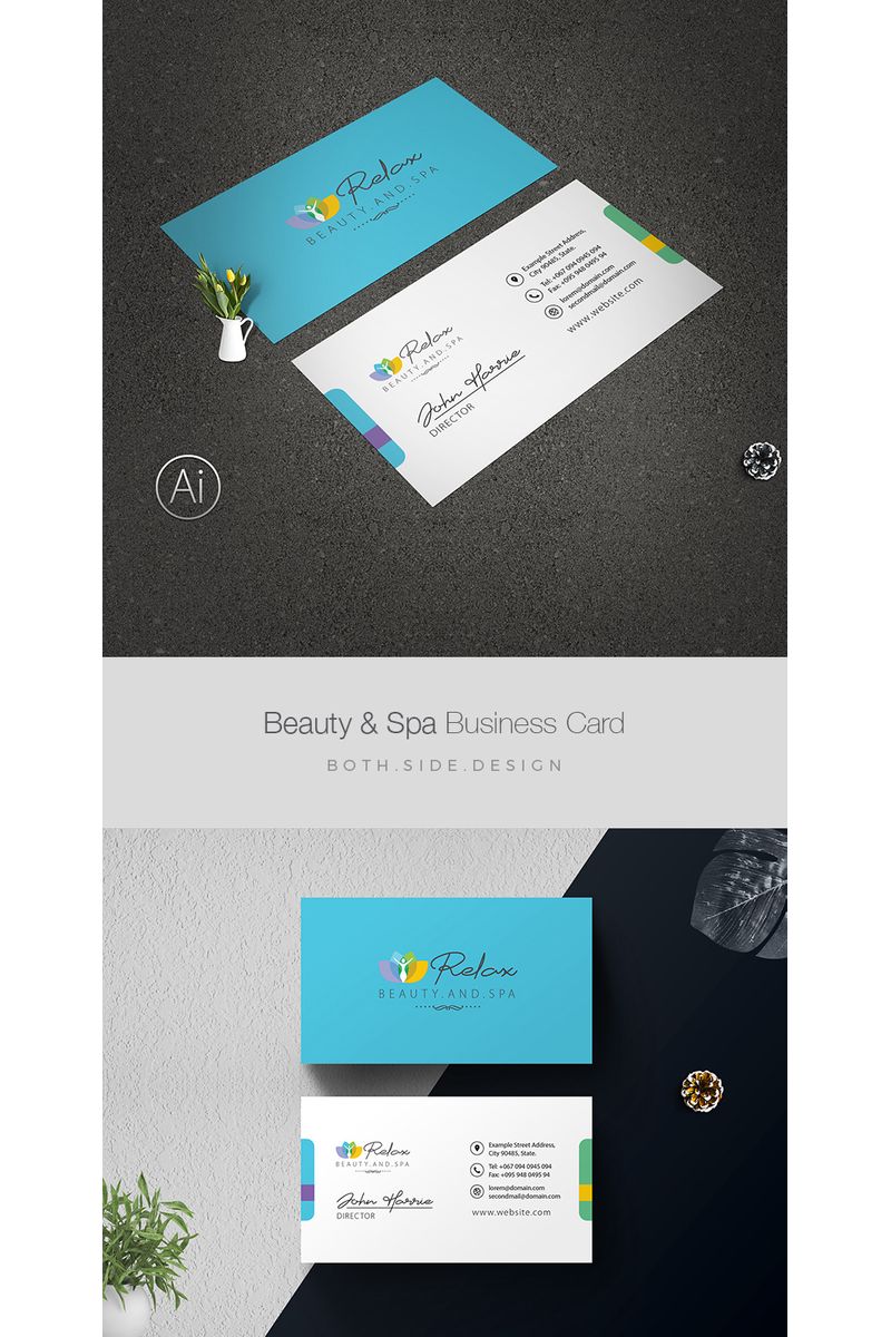 Relax & Spa Business Card - Corporate Identity Template