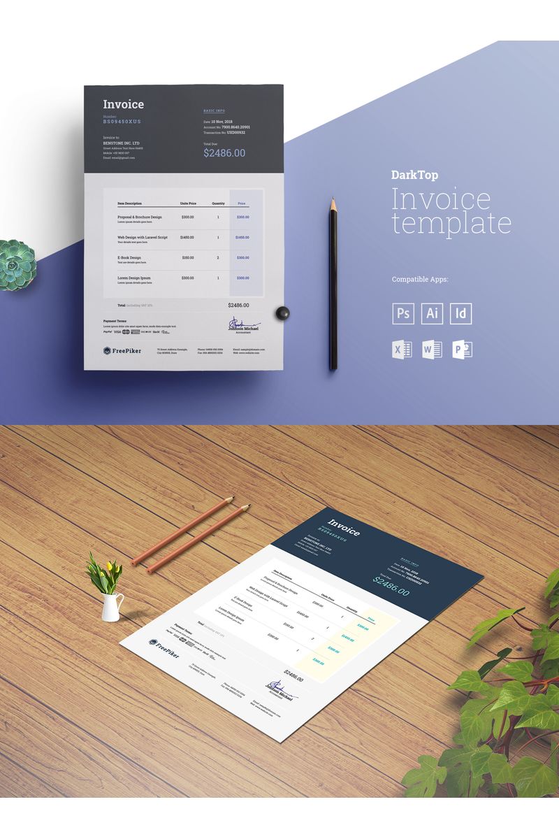 Gray Minimal Excel Invoice - Corporate Identity Template