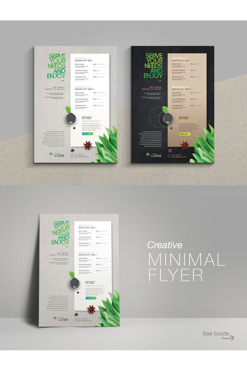 Menu Styled Creative Minimal Flyer - Corporate Identity Template