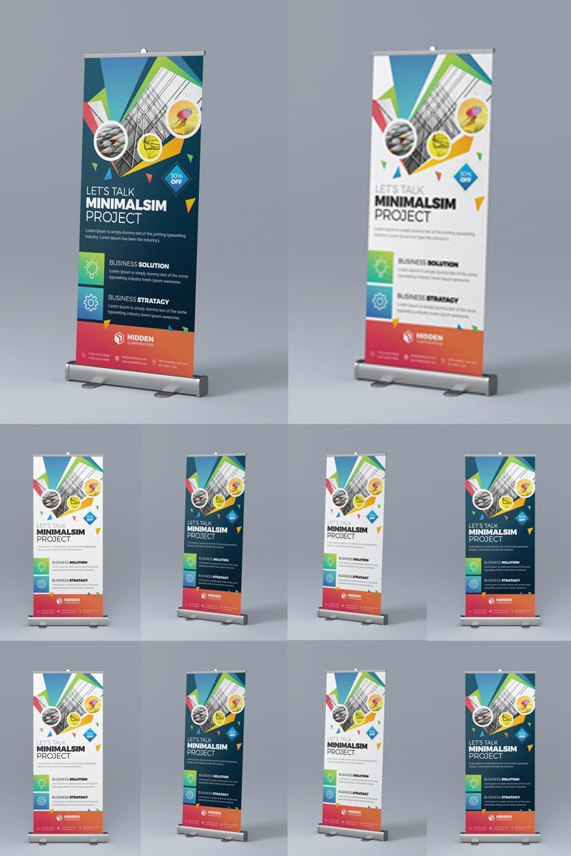 Dark Color Roll Up - Corporate Identity Template