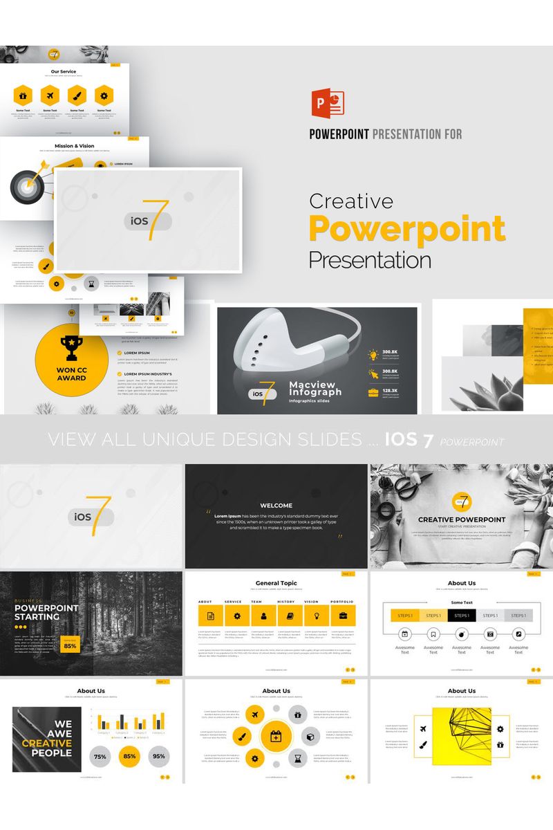 Creative Yellow  Presentation PowerPoint template