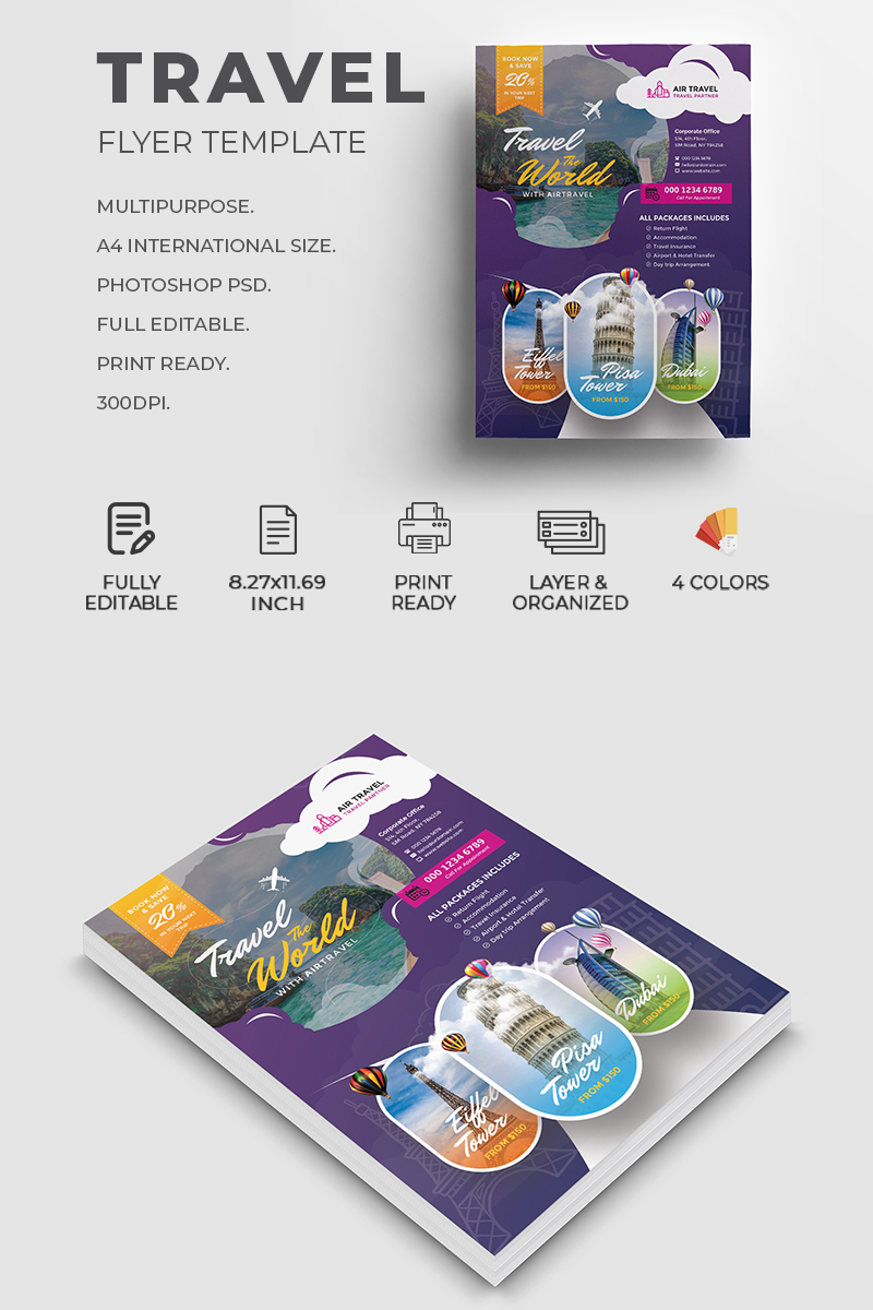 Holiday Travel Flyer - Corporate Identity Template