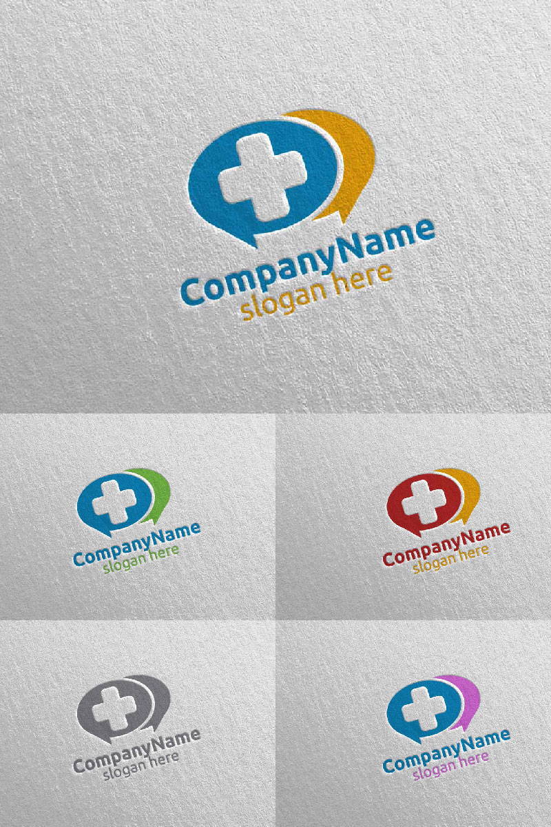 Chat Cross Medical Hospital Design 42 Logo Template