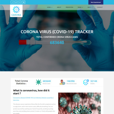Corona Virus Responsive Website Templates 99908