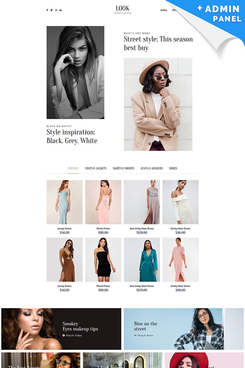 Look - Fashion House Landing Page Template