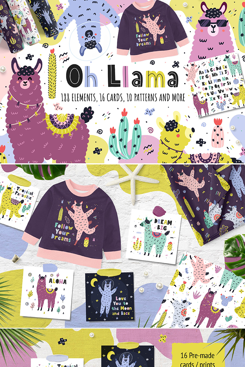 Oh Llama Graphic Pack - Illustration